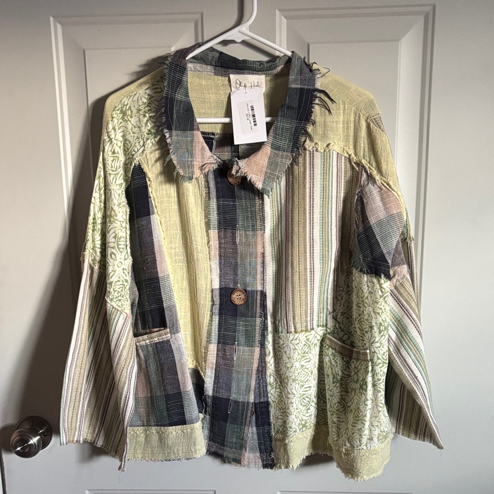 Oli & Hali Plaid Jacket in Green and Blue